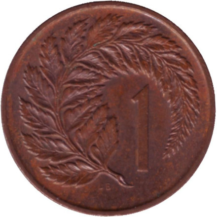 Монета 1 цент. 1978 год, Новая Зеландия. Лист папоротника.
