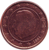 Монета 1 цент. 2001 год, Бельгия. Монета 1 цент. 2001 год, Бельгия.