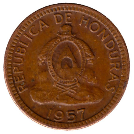 Монета 1 сентаво. 1957 год, Гондурас.