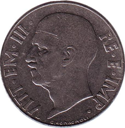 Монета 20 чентезимо. 1941 год, Италия. Монета 20 чентезимо. 1941 год, Италия.