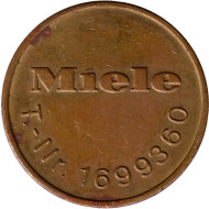 Жетон для прачечной. Miele. Германия. Ø - 21 мм.