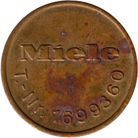 Жетон для прачечной. Miele. Германия. Ø - 21 мм.