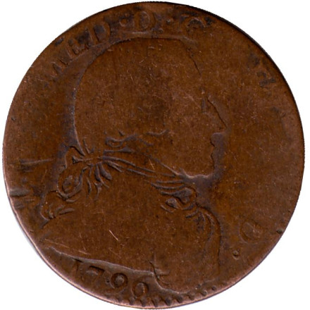 Монета 5 сольдо. 1796 год, Сардиния. Виктор Амадей III.