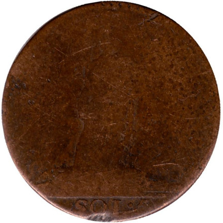 Монета 5 сольдо. 1796 год, Савойя. Виктор Амадей III. Монета 5 сольдо. 1796 год, Савойя. Виктор Амадей III.