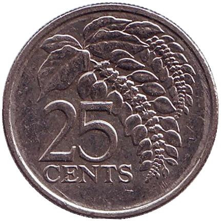 Монета 25 центов. 2006 год, Тринидад и Тобаго. Чакония.