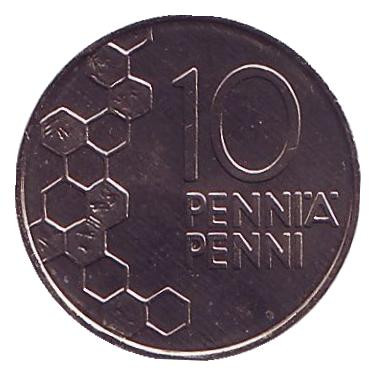 Монета 10 пенни. 1995 год, Финляндия. UNC.