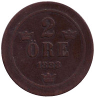 Монета 2 эре. 1888 год, Швеция. Монета 2 эре. 1888 год, Швеция.