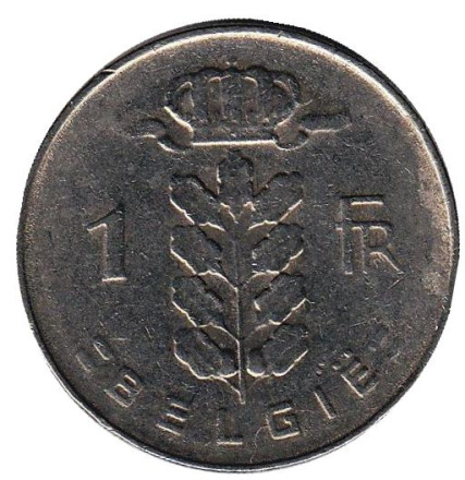 Монета 1 франк. 1969 год, Бельгия. (Belgie)