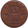 Монета 50 сантимов. 1967 год, Бельгия. (Belgie)