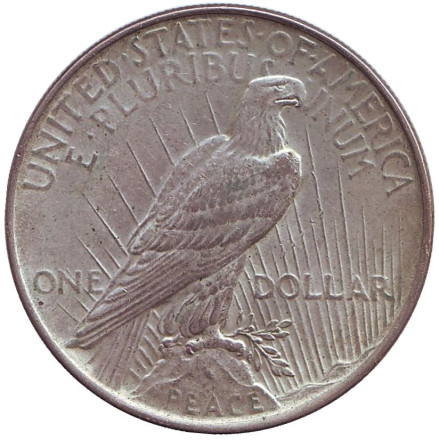 Монета 1 доллар, 1922 год, США. (Без отметки монетного двора) Доллар мира.
