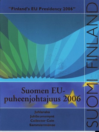 Монета 5 евро. 2006 год, Финляндия. Председательство Финляндии в ЕС.