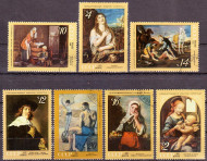 Марки почтовые Серия из 7 штук. 1971 год, СССР. Зарубежная живопись государственного Эрмитажа. Марки почтовые Серия из 7 штук. 1971 год, СССР. Зарубежная живопись государственного Эрмитажа.