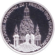 Монета 10 марок. 1995 год, ФРГ. 50 лет в мире и согласии. Монета 10 марок. 1995 год, ФРГ. 50 лет в мире и согласии.