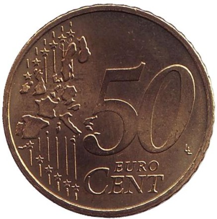 Монета 50 центов. 2002 год, Португалия. Монета 50 центов. 2002 год, Португалия.