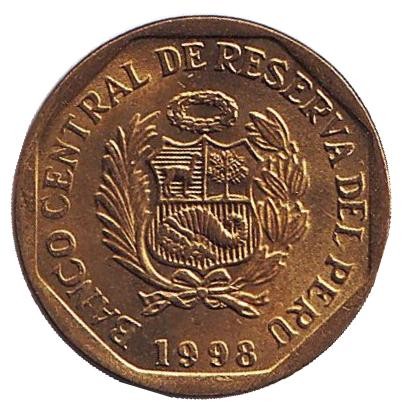 Монета 5 сентимов. 1998 год, Перу.