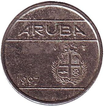 Монета 5 центов. 1997 год, Аруба.