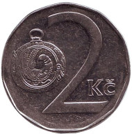 Монета 2 кроны. 1997 год, Чехия. Монета 2 кроны. 1997 год, Чехия.