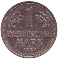 Монета 1 марка. 1982 год (D), ФРГ. Монета 1 марка. 1982 год (D), ФРГ.