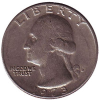 Вашингтон. Монета 25 центов. 1973 (D) год, США.