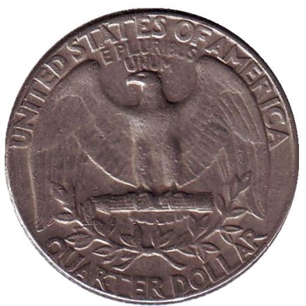 Монета 25 центов. 1973 (D) год, США. Вашингтон. Монета 25 центов. 1973 (D) год, США. Вашингтон.