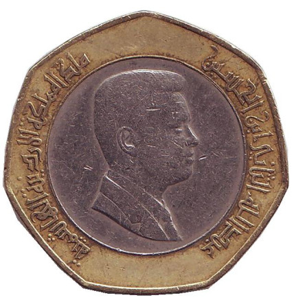 Монета 1/2 динара. 2000 год, Иордания.