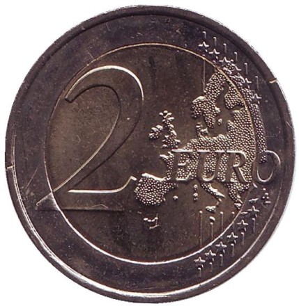 Монета 2 евро, 2012 год, Франция. 100 лет со дня рождения аббата Пьера.