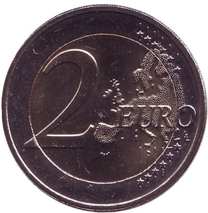 Монета 2 евро. 2017 год, Люксембург. 50 лет добровольной воинской службе в Люксембурге.