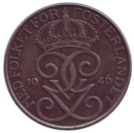 Монета 5 эре. 1946 год, Швеция. Монета 5 эре. 1946 год, Швеция.