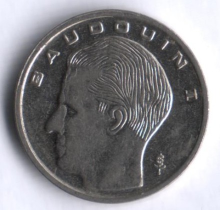 Монета 1 франк. 1993 год, Бельгия (Belgique).