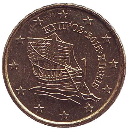 Монета 10 центов. 2015 год, Кипр.