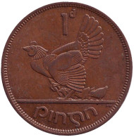 Монета 1 пенни. 1966 год, Ирландия. Птица. Ирландская арфа. Монета 1 пенни. 1966 год, Ирландия. Птица. Ирландская арфа.