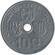 Монета 10 сантимов. 1945 год, Бельгия. Монета 10 сантимов. 1945 год, Бельгия.