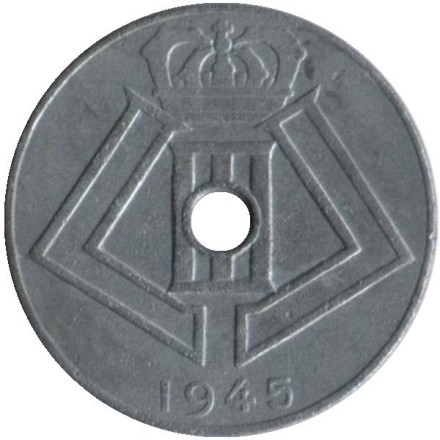 Монета 10 сантимов. 1945 год, Бельгия.
