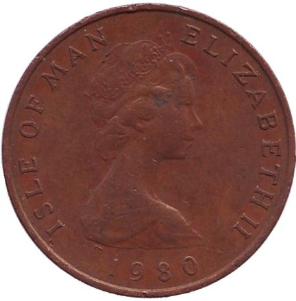 Монета 2 пенса. 1980 год (AA), Остров Мэн. Птица. Монета 2 пенса. 1980 год (AA), Остров Мэн. Птица.