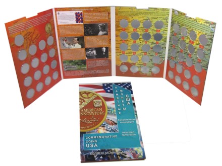 Альбом-планшет для монет США "Американские инновации". Капсульный. Производство Россия. Альбом-планшет для монет США "Американские инновации". Капсульный. Производство Россия.