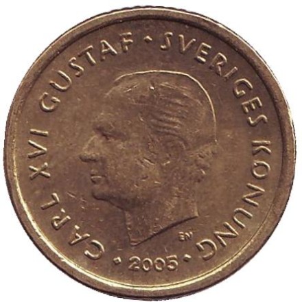 Монета 10 крон. 2005 год, Швеция. Монета 10 крон. 2005 год, Швеция.