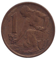Монета 1 крона. 1966 год, Чехословакия. Монета 1 крона. 1966 год, Чехословакия.