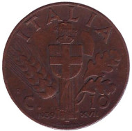 Монета 10 чентезимо. 1939 год, Италия. (Медь) Монета 10 чентезимо. 1939 год, Италия. (Медь)