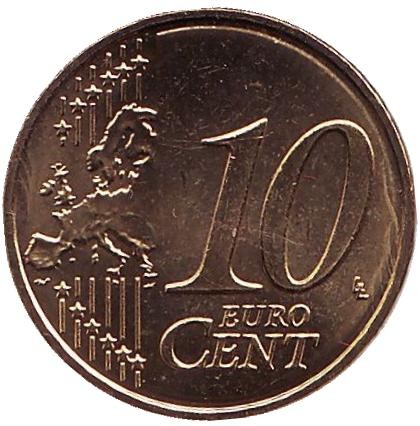 Монета 10 центов. 2007 год, Люксембург.