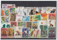 Марки почтовые. Заир. Подборка из 36 штук разных, чистых. 70-80-е годы.
