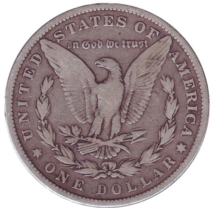 Монета 1 доллар. 1882 год, США. (Без отметки монетного двора) Моргановский доллар. Монета 1 доллар. 1882 год, США. (Без отметки монетного двора) Моргановский доллар.