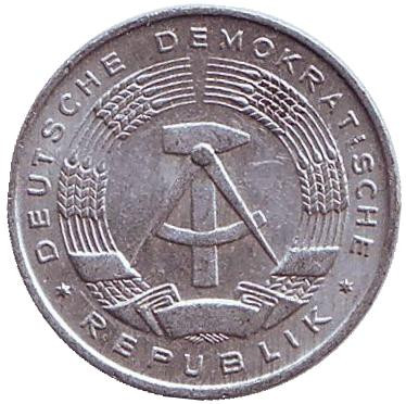Монета 1 пфенниг. 1968 год, ГДР.