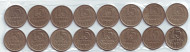 Набор монет СССР. (16 шт.), 15 копеек. 1961 - 1991 гг., СССР.
