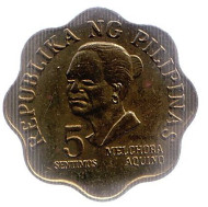 Монета 5 сентимо. 1978 год, Филиппины. aUNC.