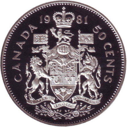 Монета 50 центов. 1981 год. Канада. (Proof).