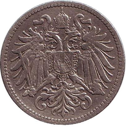Монета 10 геллеров. 1895 год, Австро-Венгерская империя. Австрийский тип. Монета 10 геллеров. 1895 год, Австро-Венгерская империя. Австрийский тип.