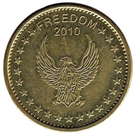 Игровой жетон "No Cash Value 2010. Freedom 2010". Игровой жетон "No Cash Value 2010. Freedom 2010".
