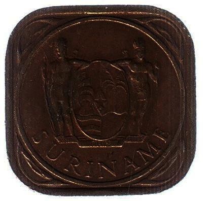 Монета 5 центов. 1966 год, Суринам. (Без отметки "рыба")