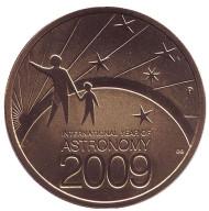 Монета 1 доллар. 2009 год, Австралия. Международный год астрономии. Монета 1 доллар. 2009 год, Австралия. Международный год астрономии.