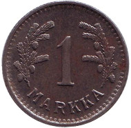 Монета 1 марка. 1952 год, Финляндия. (старый тип) Монета 1 марка. 1952 год, Финляндия. (старый тип)